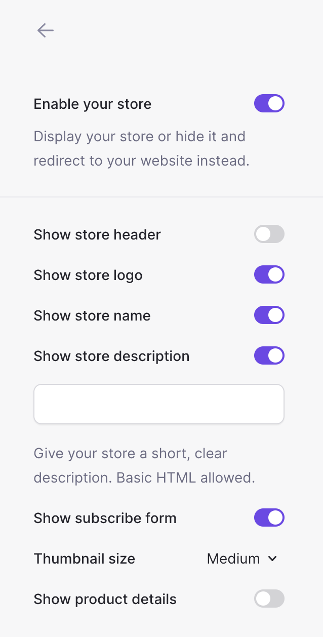 Store design options